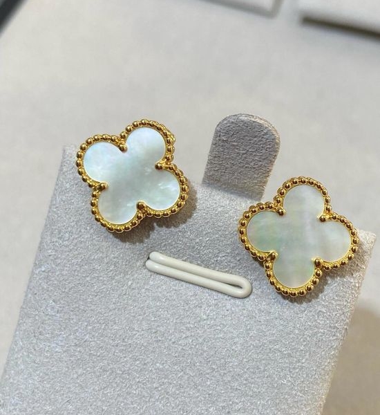 Van Cleef & Arpels VCA Mother of Pearl Four Leaf Clover Studs