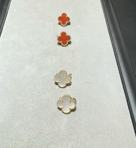 Van Cleef & Arpels VCA Mother of Pearl Four Leaf Clover Earrings