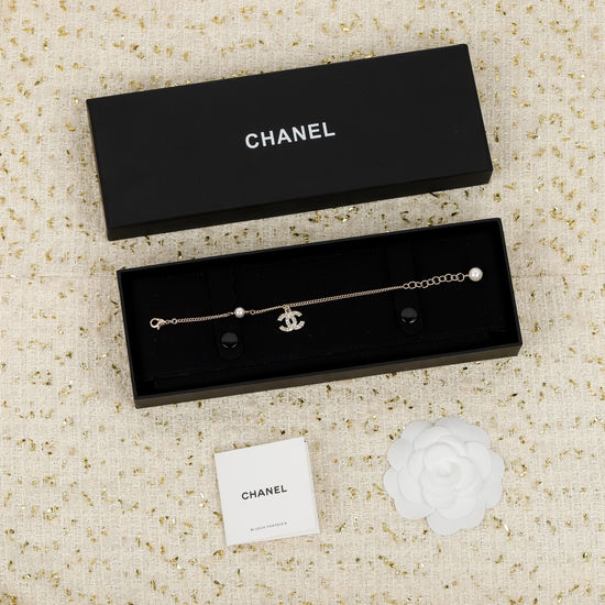 Chanel Rhinestone Pearl Classic Bracelet