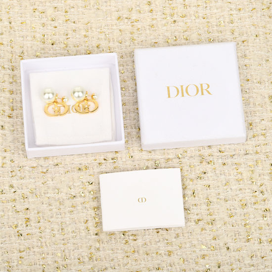 Christian Dior CD Star Pearl Stud Earrings