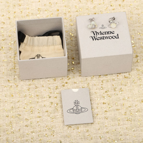 Vivienne Westhood Mother-of-pearl Heart Saturn Earrings