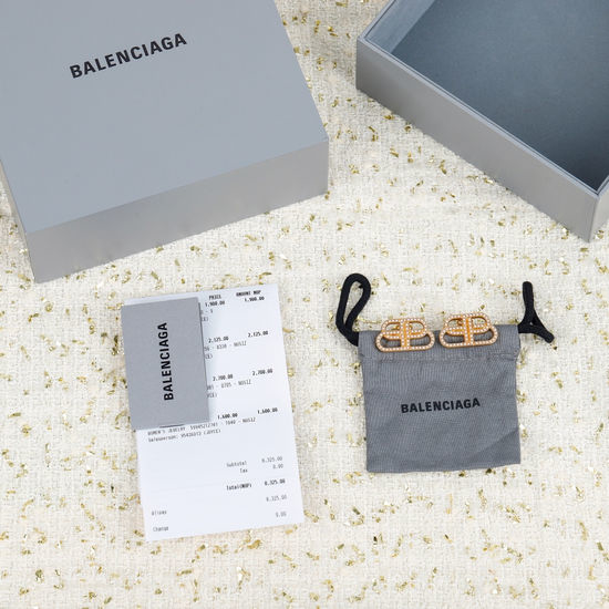 Balenciaga Swarovski Pearl Stud Earrings