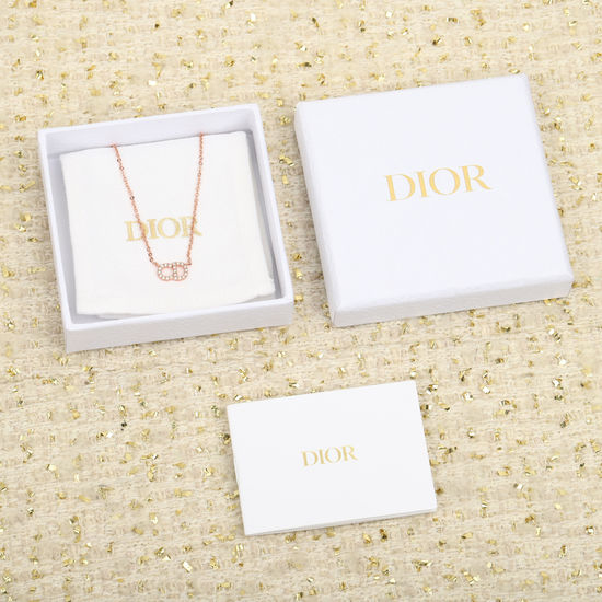 Christian Dior CD Minimalist Crystal Adjustable Chain Necklace