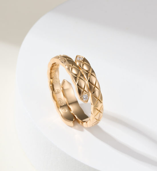 Chanel Classic Quilted Pattern Narrow Ring