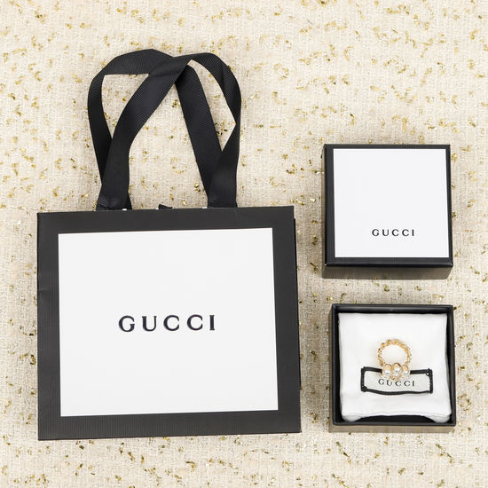 Gucci Classic Double G Pearl Ring