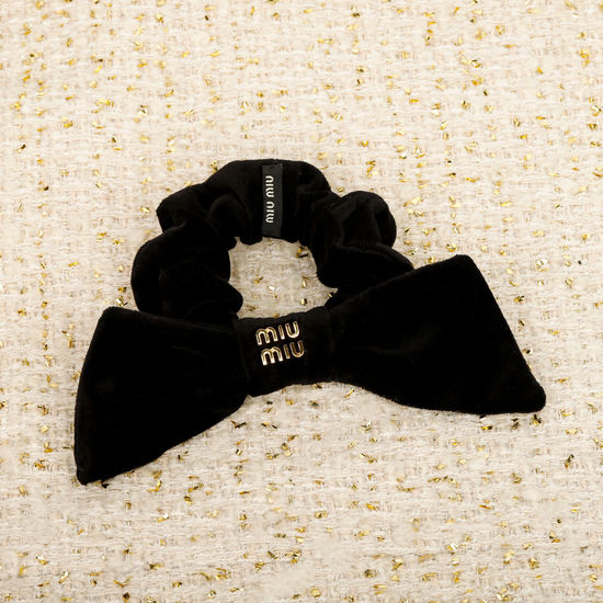 Miu Miu Velvet Bow Decor Hair Elastic