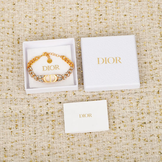 Christian Dior CD Crystal Wheat Ear Design Bracelet