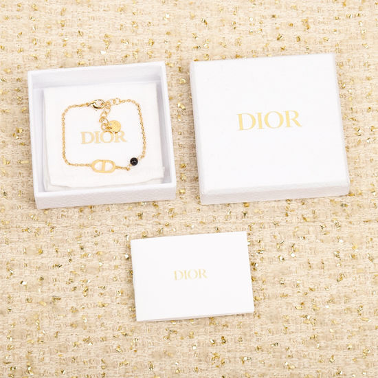 Christian Dior CD Black Pearl Adjustable Bracelet