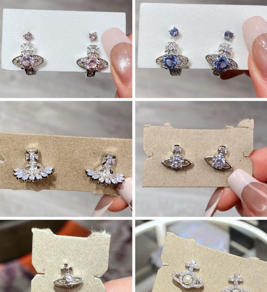 Vivienne Westhood Sparkling Rhinestone Stud Earrings