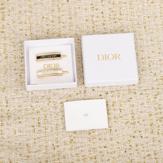 Christian Dior CD Row Diamond Enamel Hair Clip