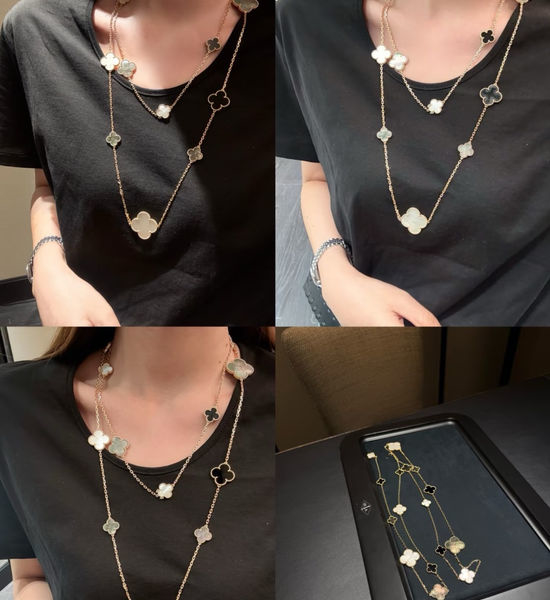 Van Cleef & Arpels VCA Multi Size Clover Charm Necklace