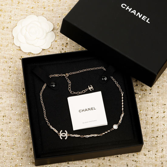 Chanel Twist Chain Choker with Crystal Details