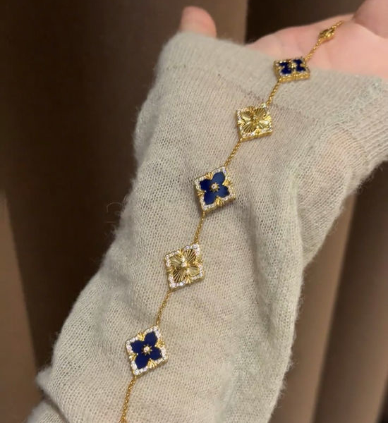 Celine Blue Agate Fine Laser Bracelet