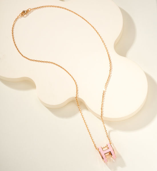 Hermes Classic Letter Pendant Short Necklace