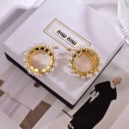 Miu Miu Elegant Pearl Drop Earrings Jewelry