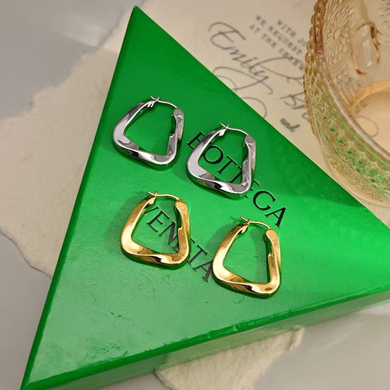 Bottega Veneta BV Unique Triangle Shaped Stud Earrings