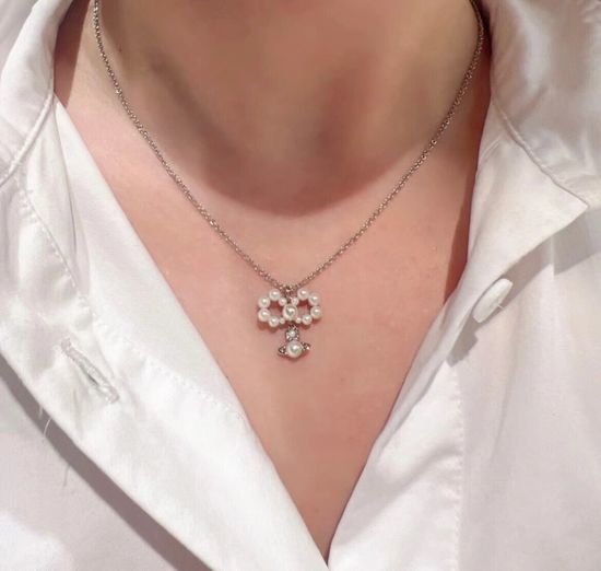 Vivienne Westhood Bow Pendant Necklace with Crystals