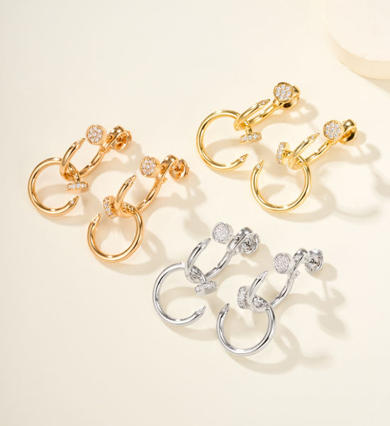 Cartier Diamond Double Hoop Earrings