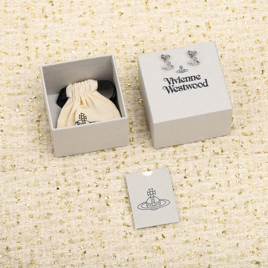 Vivienne Westhood Rhinestone Inlaid Classic Dainty Earrings