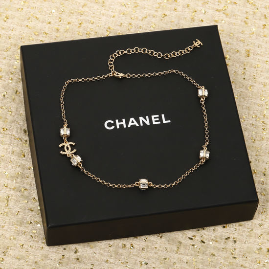 Chanel Quilted Pattern Choker with Shining Stones