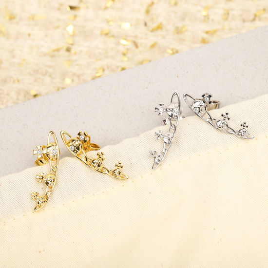 Vivienne Westhood Three Stud Planet Earrings with Crystals