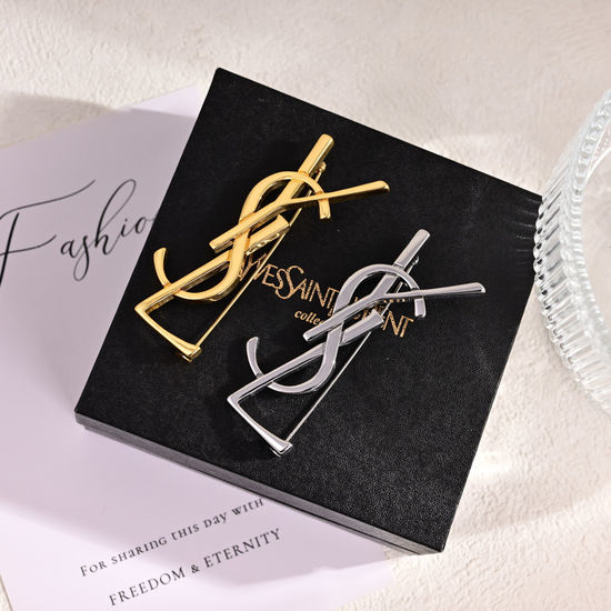 Yves Saint Laurent YSL Trendy Letter Decorative Brooch Pin