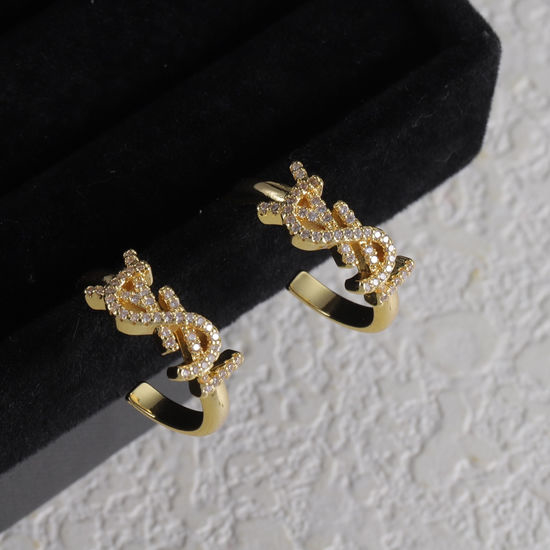 Yves Saint Laurent YSL Diamond Stud Earrings Versatile Stylish