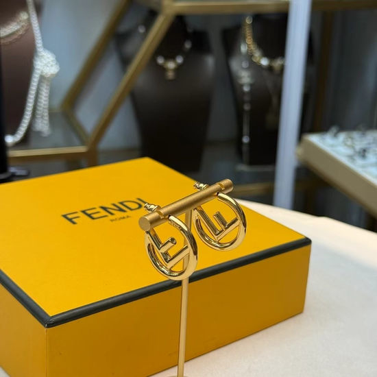 Fendi Minimalist Logo Stud Earrings