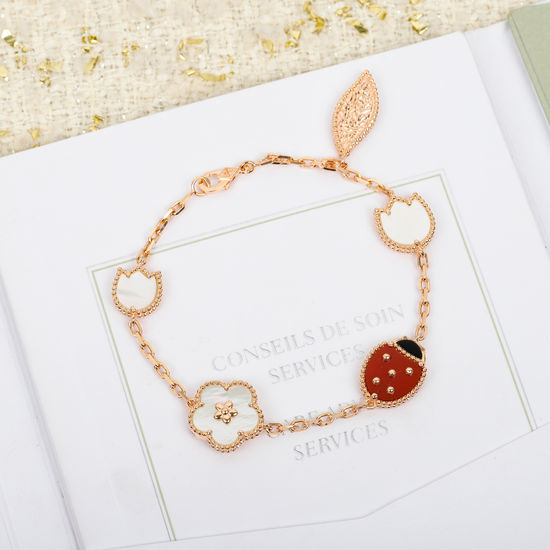 Van Cleef & Arpels VCA Ladybug Flower Charm Bracelet