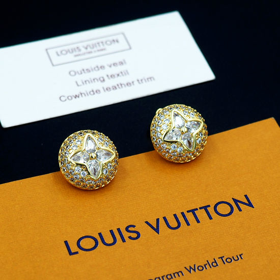 Louis Vuitton LV Full Diamond Hemisphere Stud Earrings