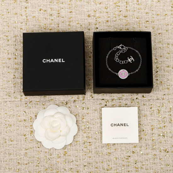 Chanel Black Round Enamel Bracelet