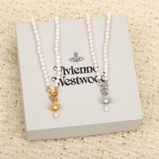 Vivienne Westhood Reversible Enamel Pearl Necklace
