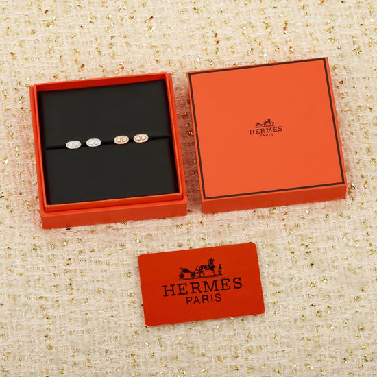 Hermes Classic Pig Nose Silver Stud Earrings