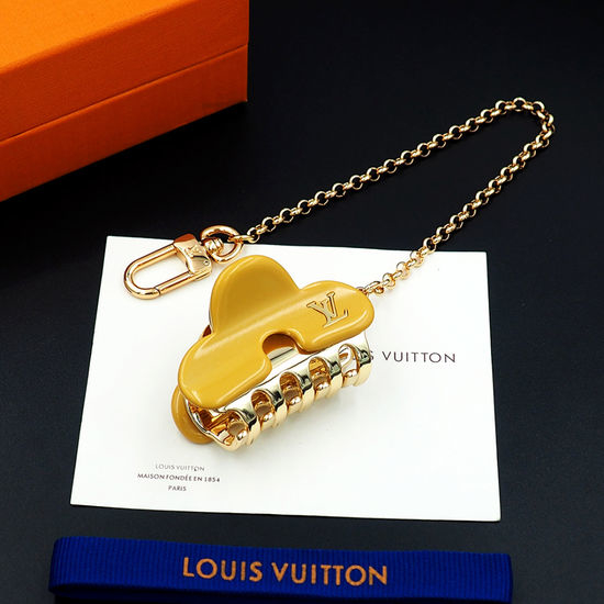 Louis Vuitton LV Acrylic Metal Hair Claw with Chain