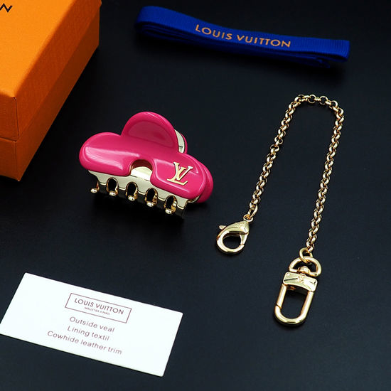 Louis Vuitton LV Acrylic Metal Hair Claw with Chain