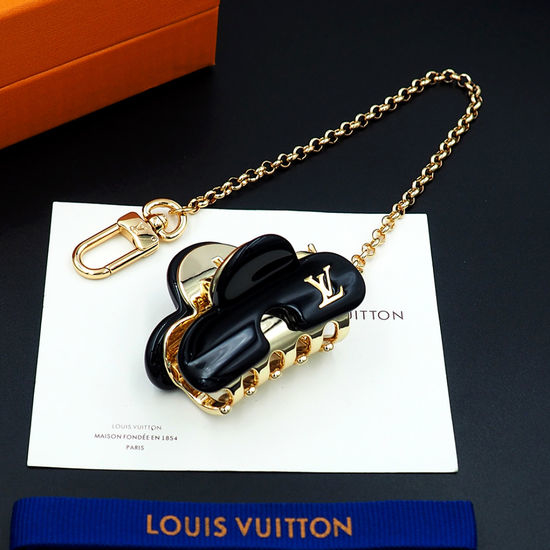 Louis Vuitton LV Acrylic Metal Hair Claw with Chain