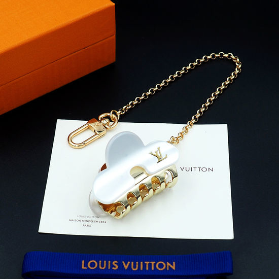 Louis Vuitton LV Pearl White Acrylic Metal Hair Clip