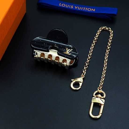 Louis Vuitton LV Starry Black Acrylic Metal Hair Clip