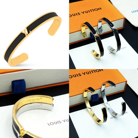 Louis Vuitton LV Hollow Out Letter Metal Bangle