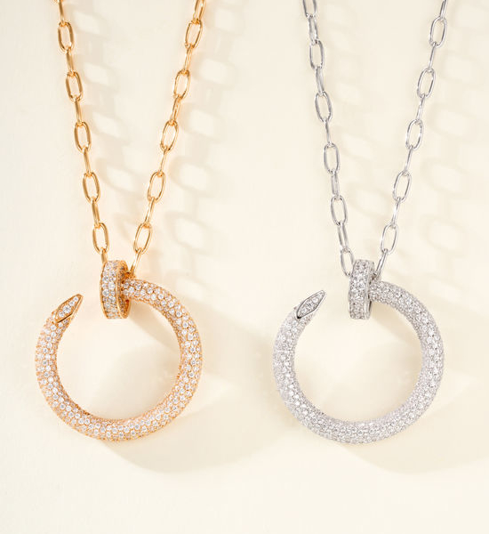 Cartier Full Diamond Studded Nail Necklace