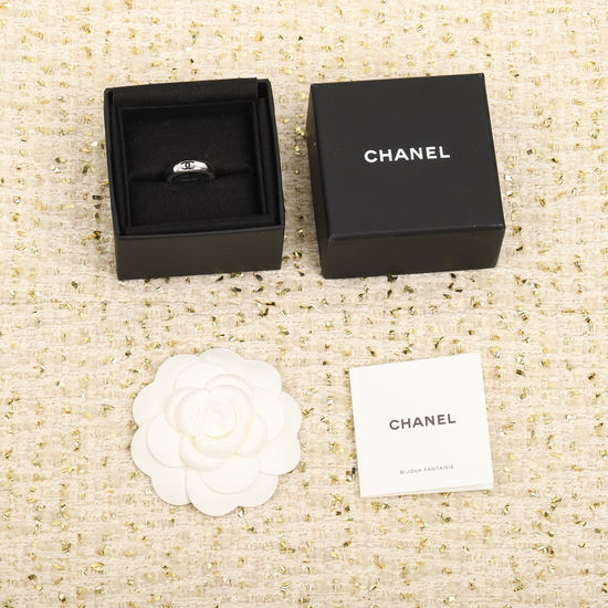 Chanel Sterling Silver Classic Band Ring