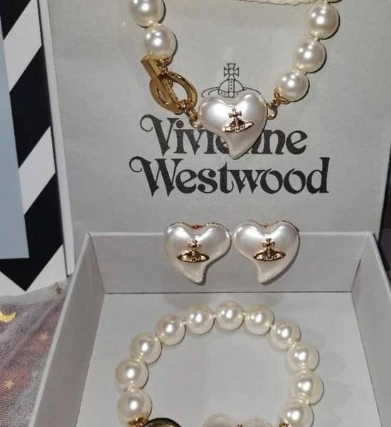 Vivienne Westhood Pearl Beaded Fashion Charm Bracelet