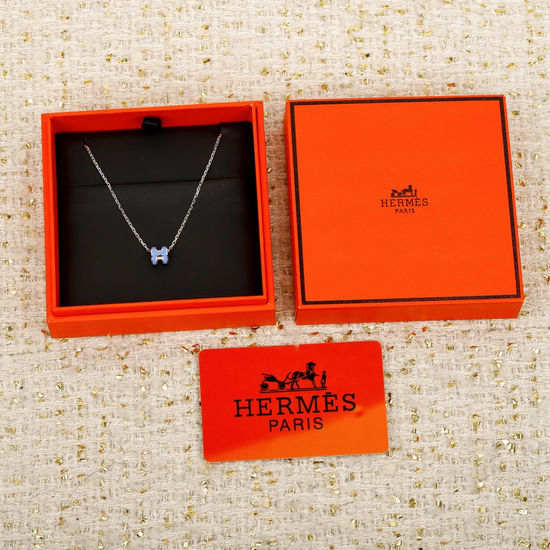 Hermes Mini Enamel Pendant Necklace