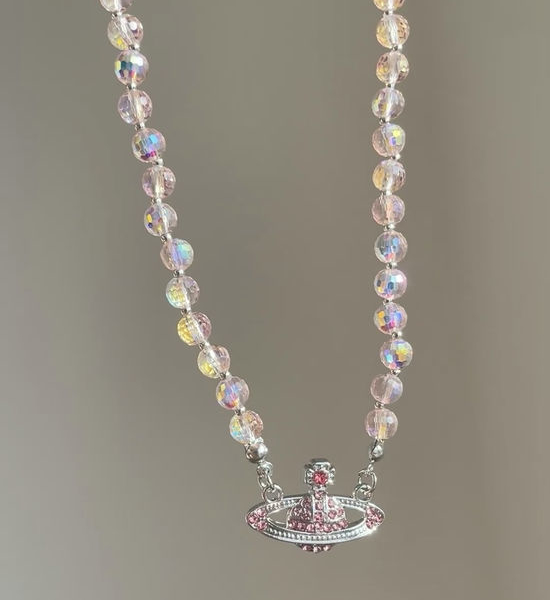 Vivienne Westhood Elegant Crystal Pearl Jewelry Set