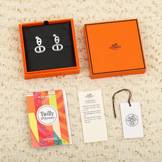 Hermes Pig Nose Shaped Zircon Earrings