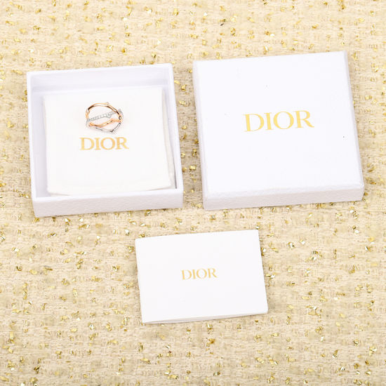 Christian Dior CD Vine Design Ring with Diamond Accent