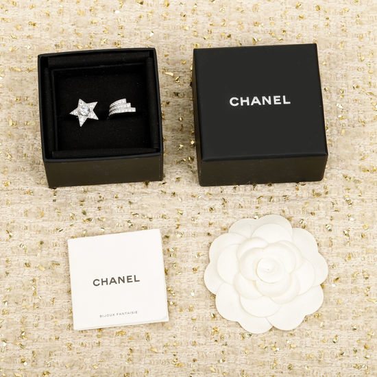 Chanel Sterling Silver Comet Open Ring