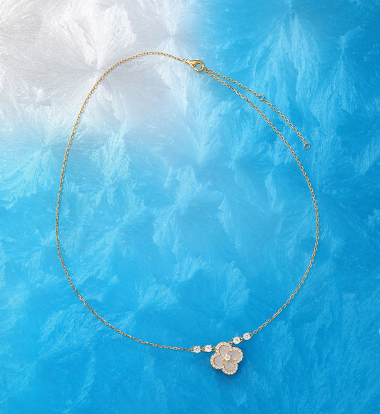 Van Cleef & Arpels VCA Hexagram Four Leaf Clover Necklace