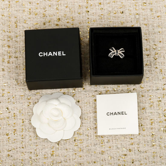 Chanel Bow Design Full Diamond Ring