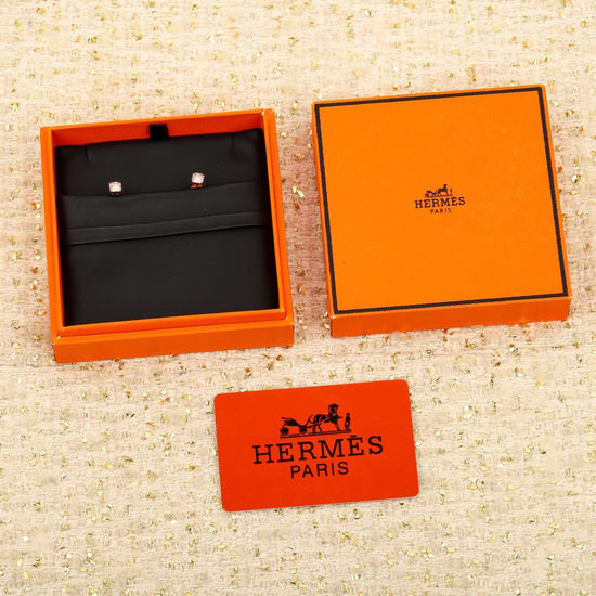 Hermes Full Diamond Stud Earrings Trendy Fashion Jewelry